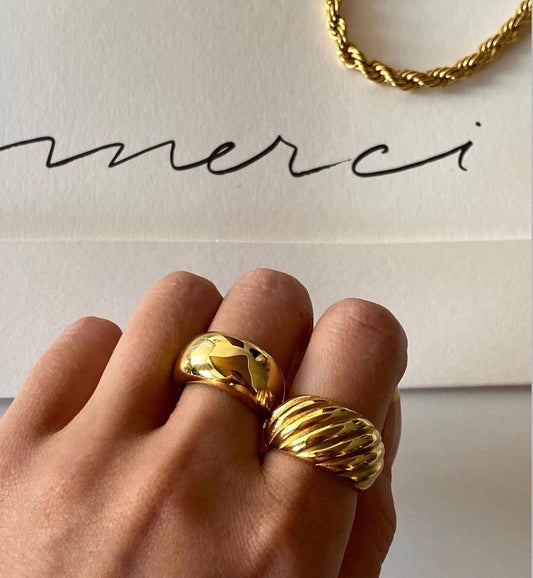 Croissant Dome Ring | 18k Gold Plated