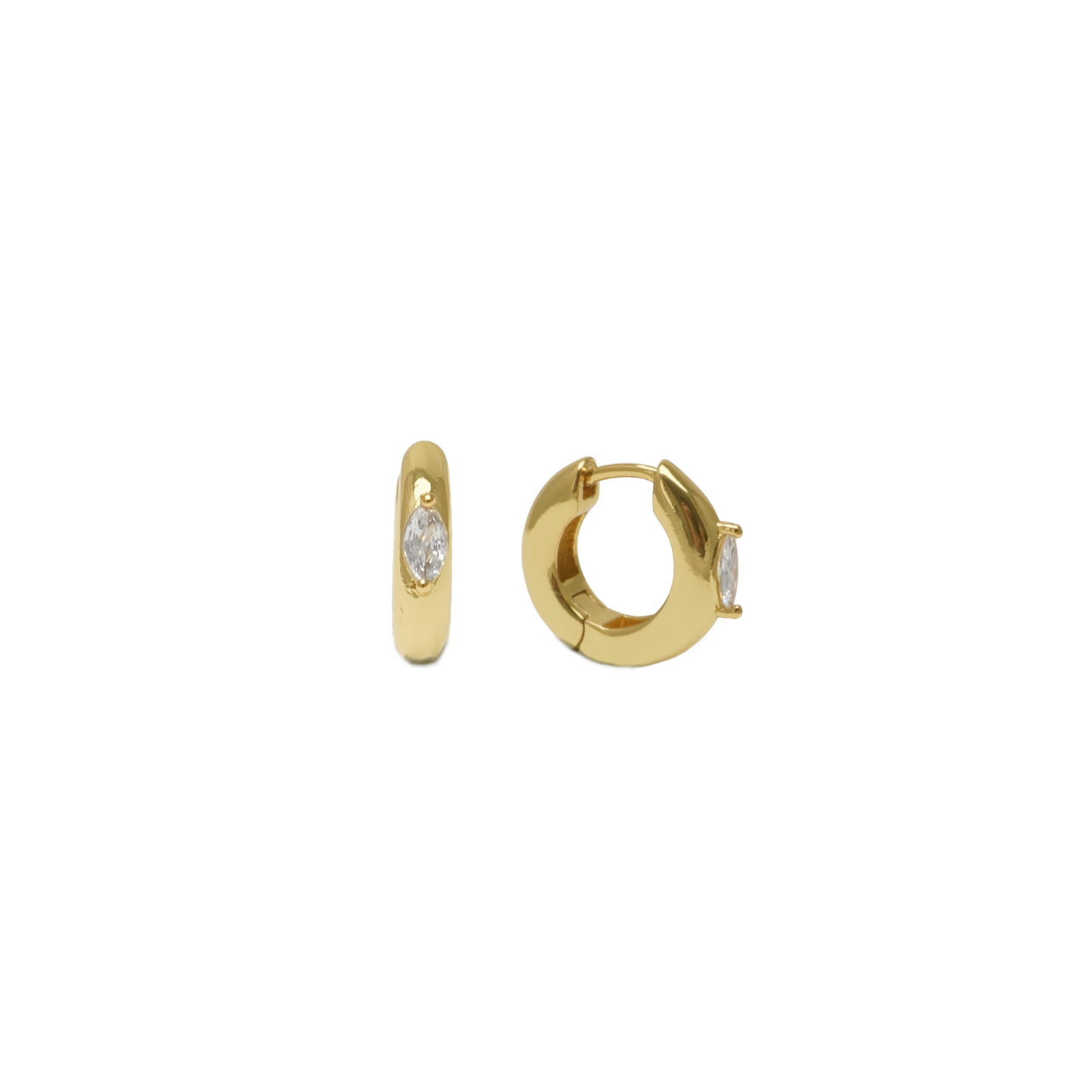 Marquise Hoops | 18k Gold Plated