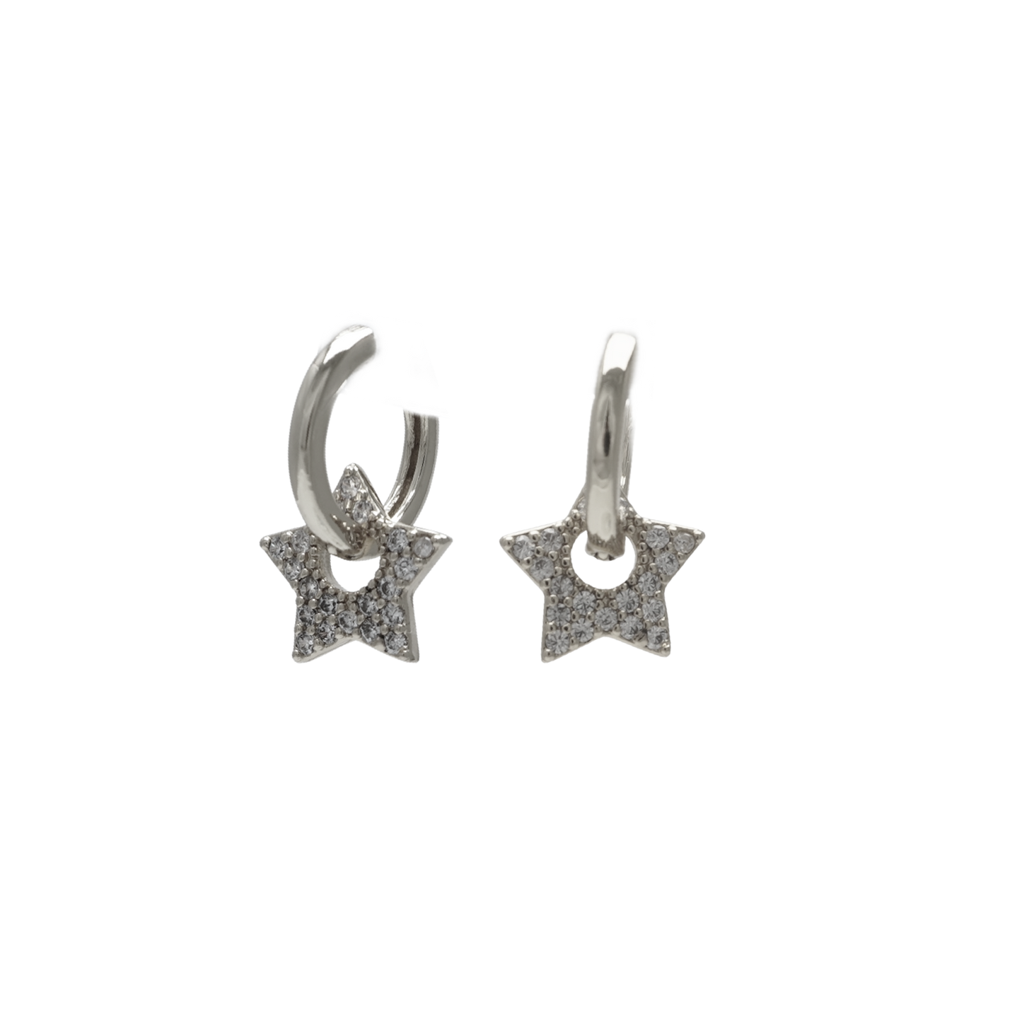 Star Girl Hoops | Silver Plated