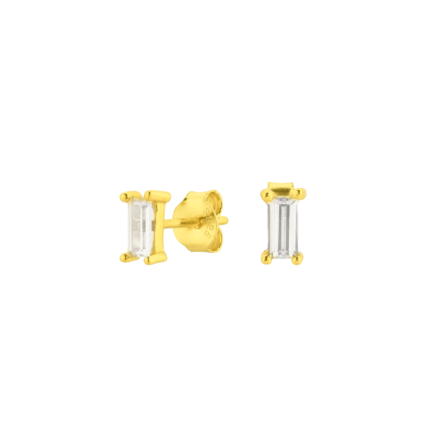 Baguette Stud Earrings | 925 Sterling Silver
