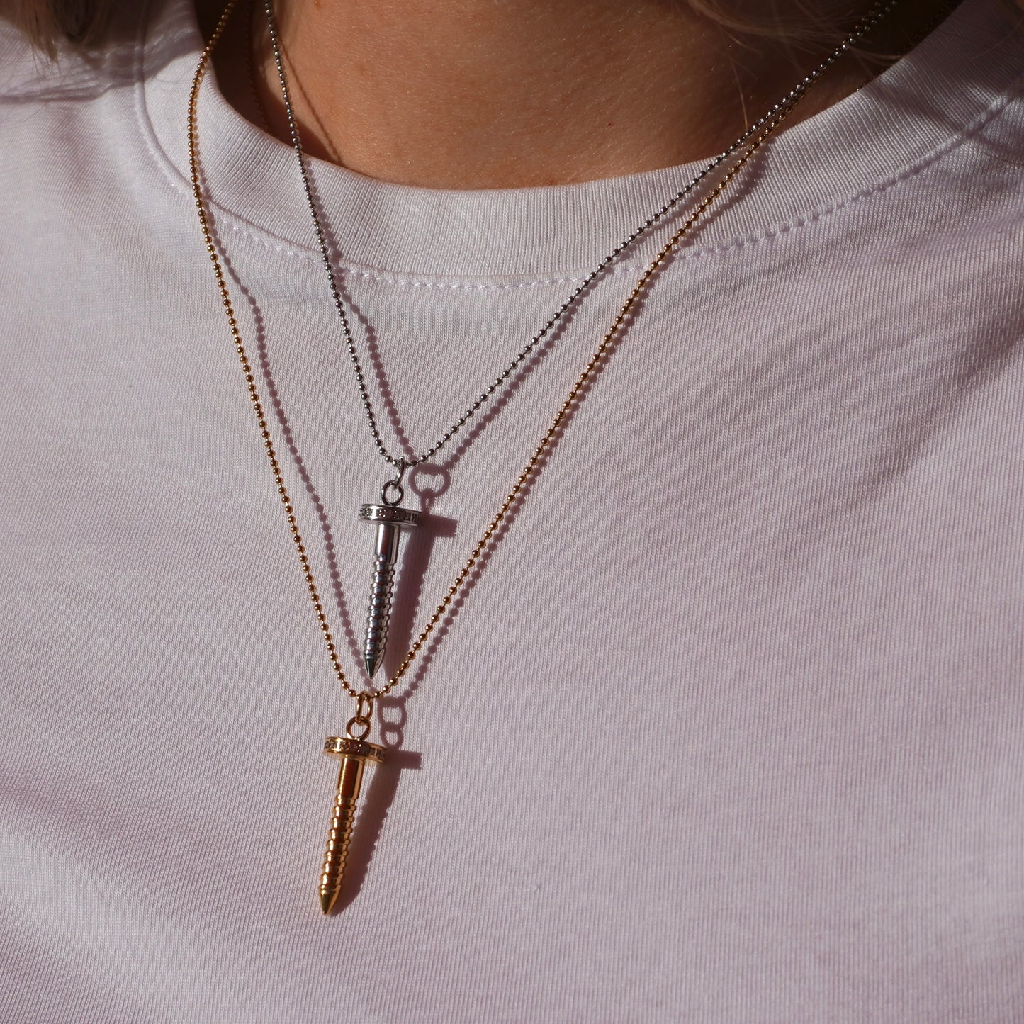 Screw Necklace | Silver Plated