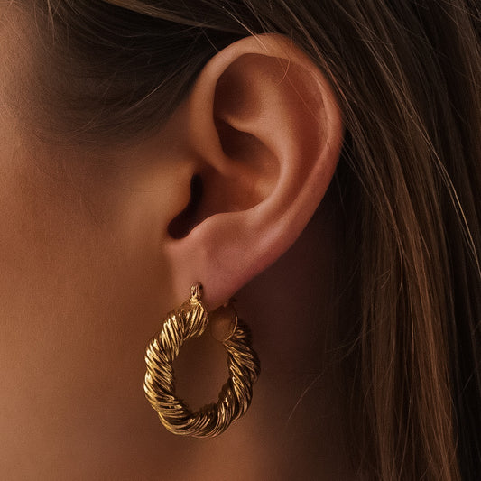 Gaia Hoop Earrings | 18k Gold Plated