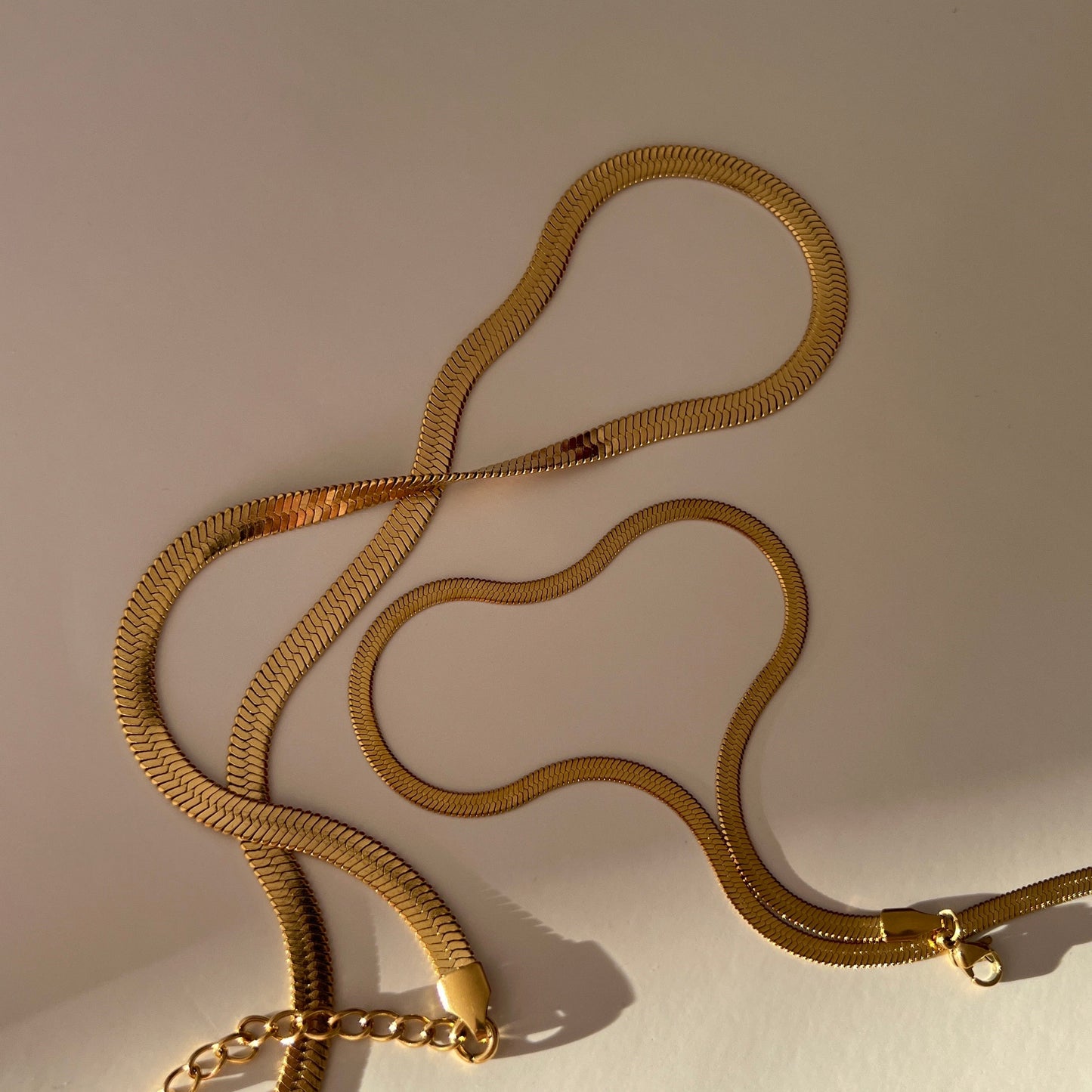 Herringbone Necklace Thin | 18k Gold Plated