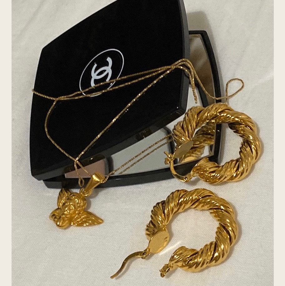 Gaia Hoop Earrings | 18k Gold Plated