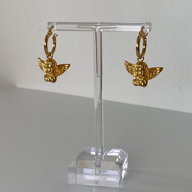 Angé Huggie Earrings | 18k Gold Plated