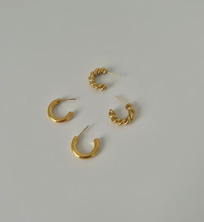 Twist Hoops | 18k Gold Plated