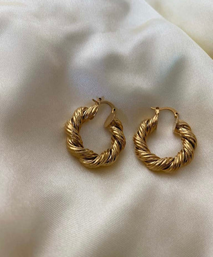 Gaia Hoop Earrings | 18k Gold Plated