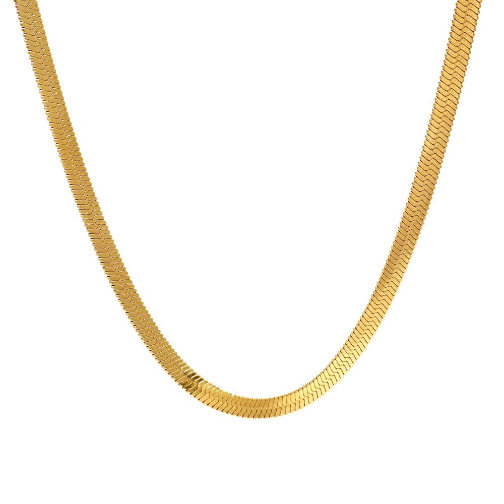 Herringbone Necklace | 18k Gold Plated