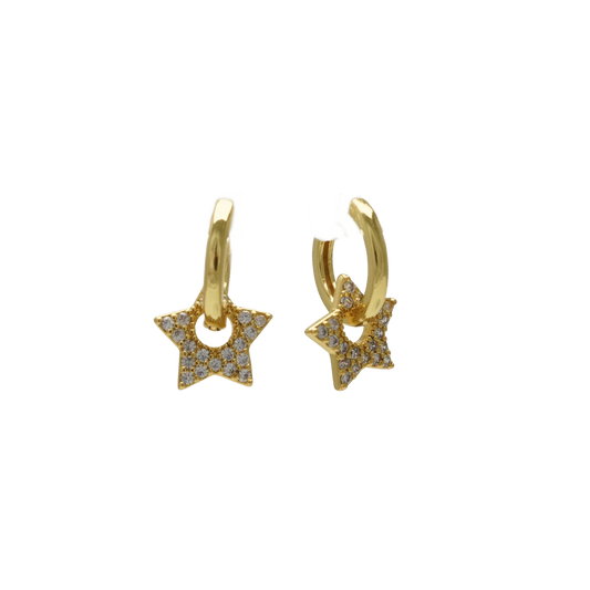 Star Girl Hoops | Gold Plated
