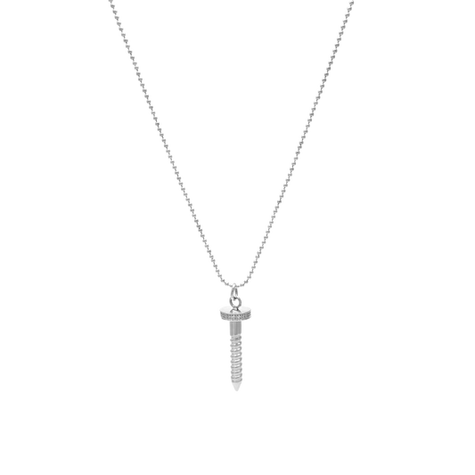 Screw Necklace | Silver Plated