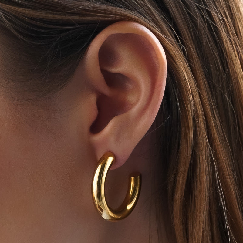 Large gold clearance plated hoops